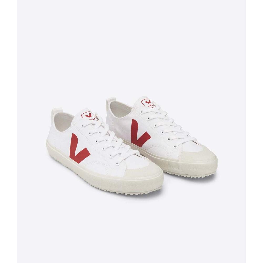 Veja NOVA CANVAS Women's Shoes White/Red | NZ 481MQZ